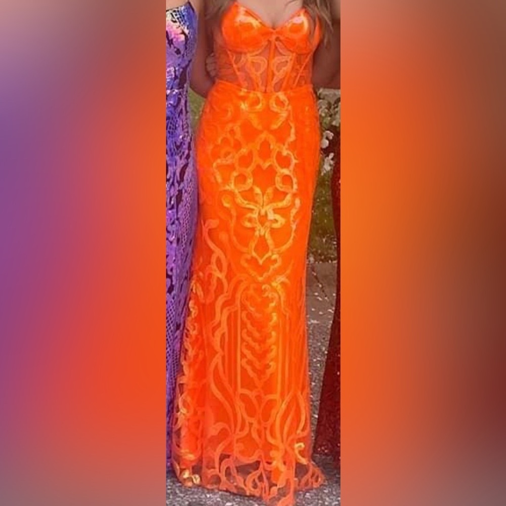 Blondie Nites Radiant Orange Dress - Picture 6 of 6